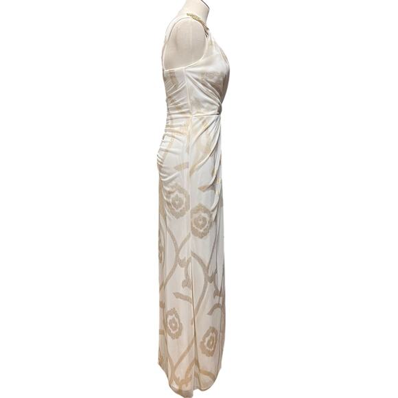 Cache Womens Vintage Y2K White Gold One Shoulder Jewel Goddess Maxi Dress Sz 6 - Picture 7 of 16
